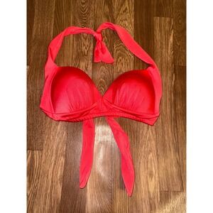 Venus Red Halter Push Up Bikini Top Molded Cups Size DD Made in USA Solid Swim